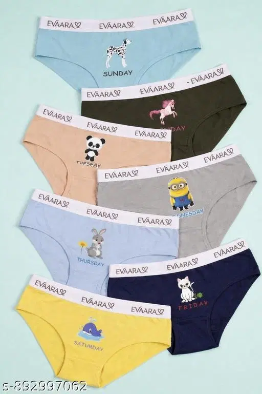 Printed Hipster Panties for Women, Pack of 7 (Yellow, XS)