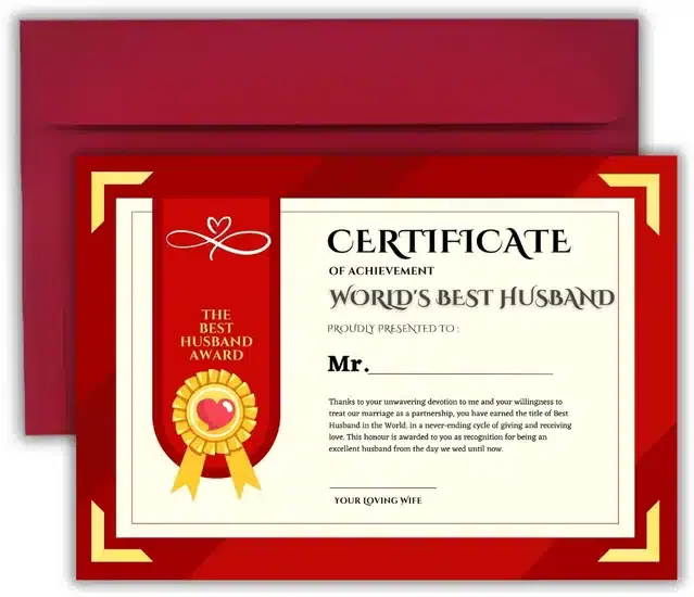 Best Husband Certificate