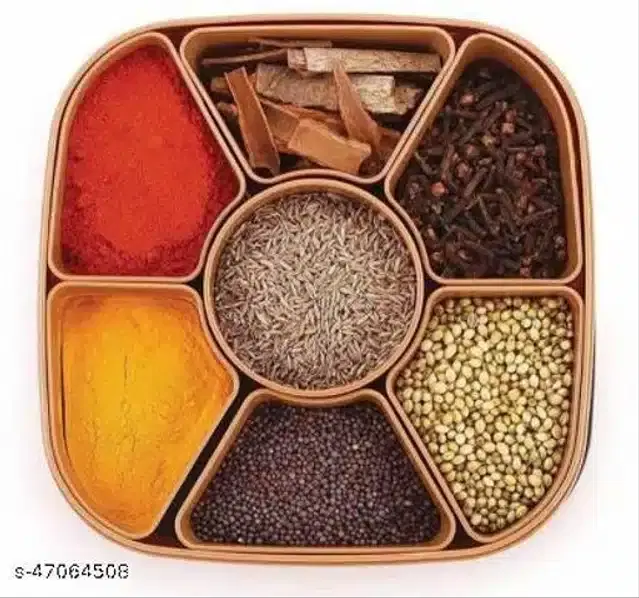 Plastic 7-in-1 Spice Container, Brown