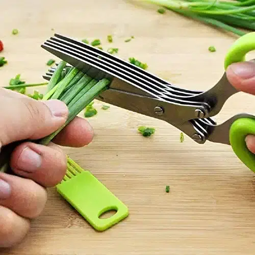 Stainless Steel 5 Layer Kitchen Scissors Vegetable Cutter With Cleaning Brush, Silver, Sb-02