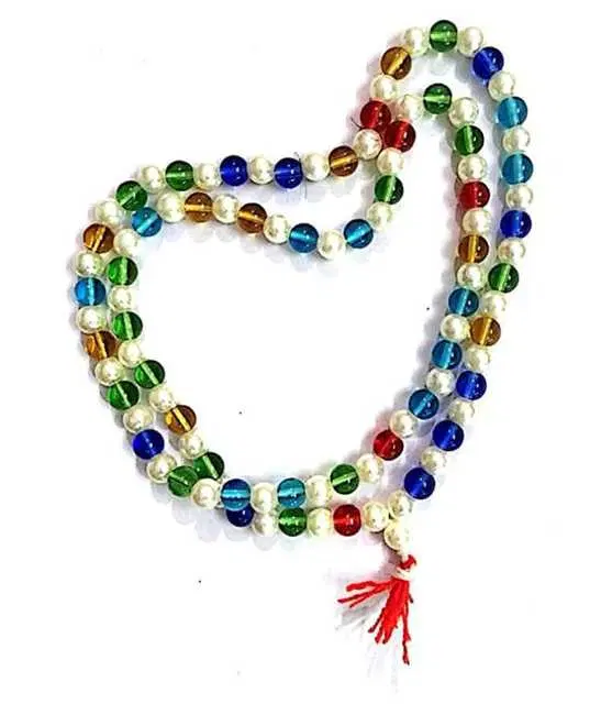 BHARDWAJ RETAILS More Mukut - Crystal Pooja Mala, Pack of 1 (Assorted) (BR6)