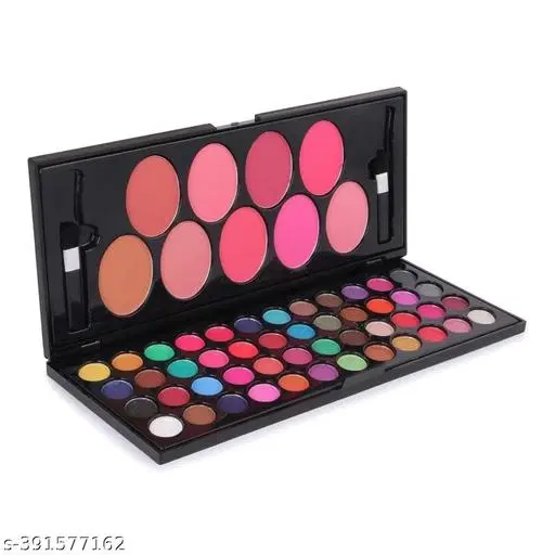 48 Colors Miss Eye Shadow EyeShadow Palette with 9 Beauty Blushers Gold Palette 70 g (Multicolor)