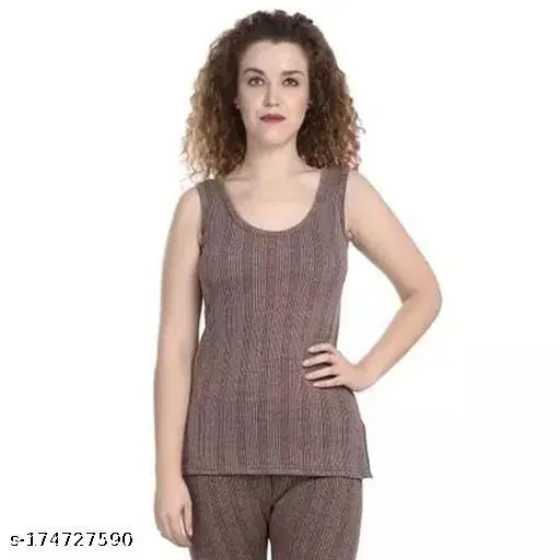 Woolen Thermal Top for Women (Brown, XS)