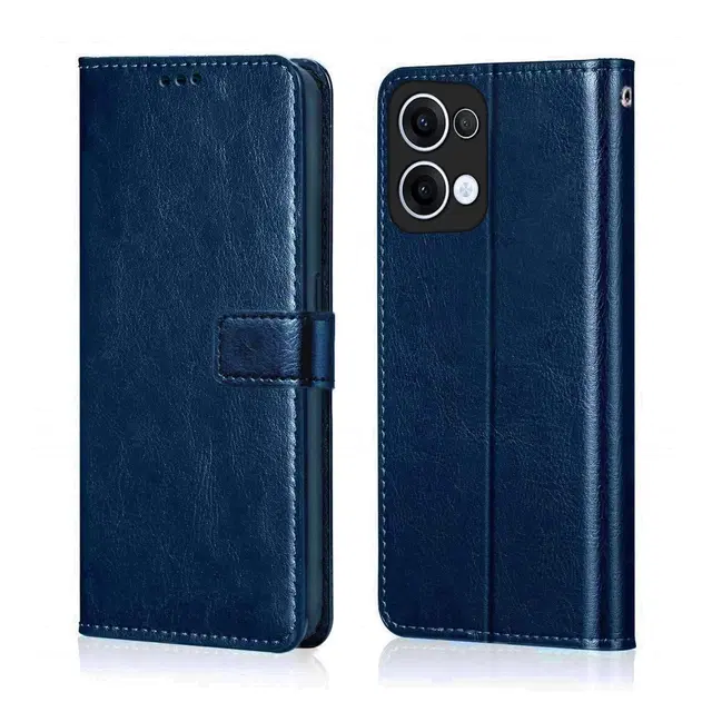 Artificial Leather Flip Cover For Oppo Cph2729 / K13 5G, Blue