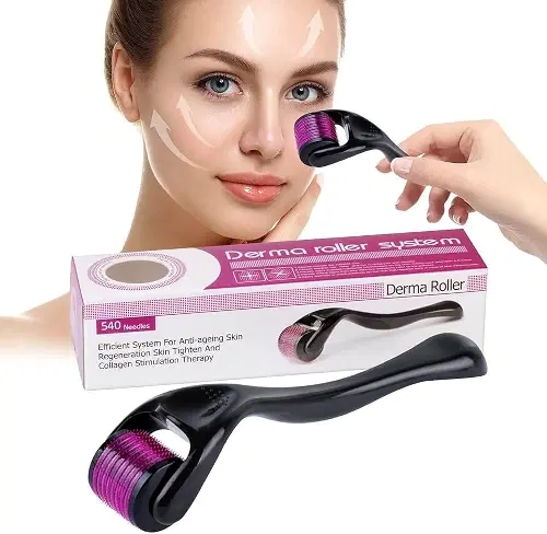 Plastic Derma Face Roller, Black