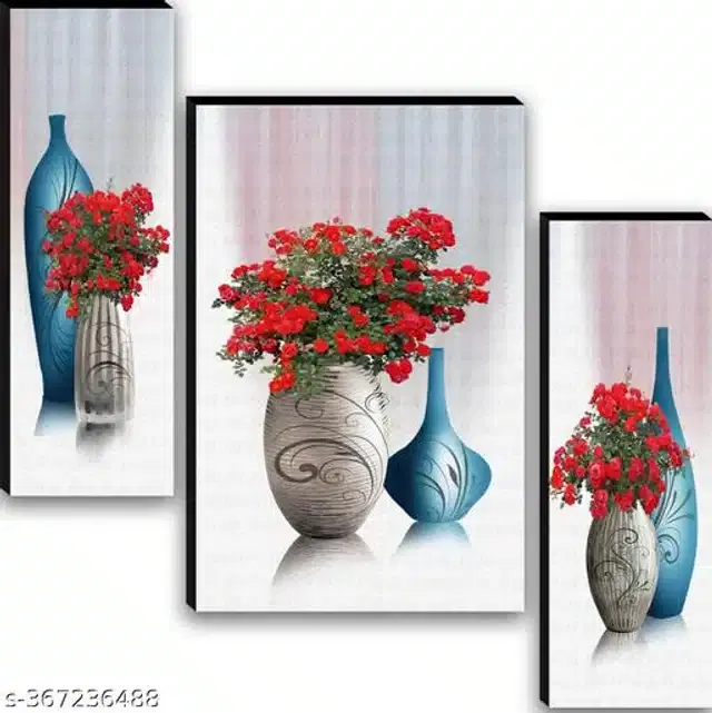 MDF Wooden UV Coated Digital Painitings, Multicolor, 12x18 inches, Pack of 3