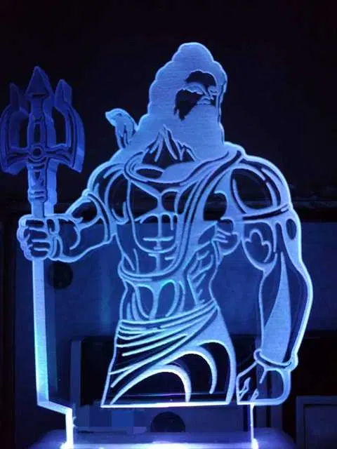 Unicept Mahadev 3D Illusion LED 7 Color Changing Night Lamp, Multicolor, NE-7