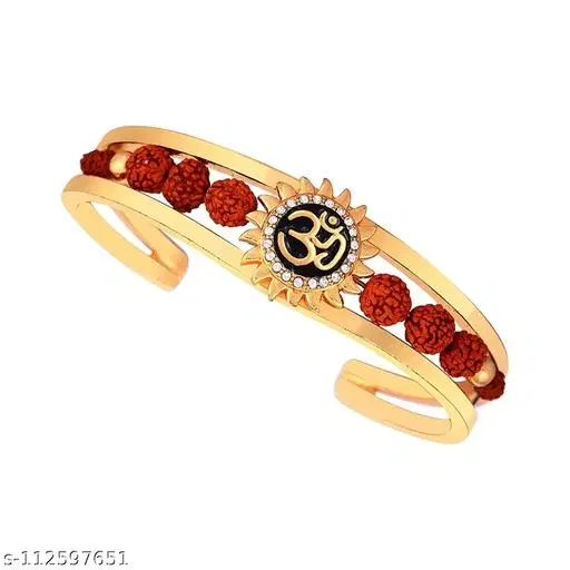 Adjustable Gold Om Kada Bracelet for Men, Pack of 10