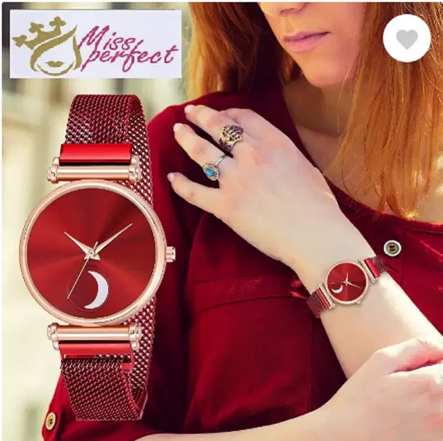 Analog Watch for Women & Girls (Red)
