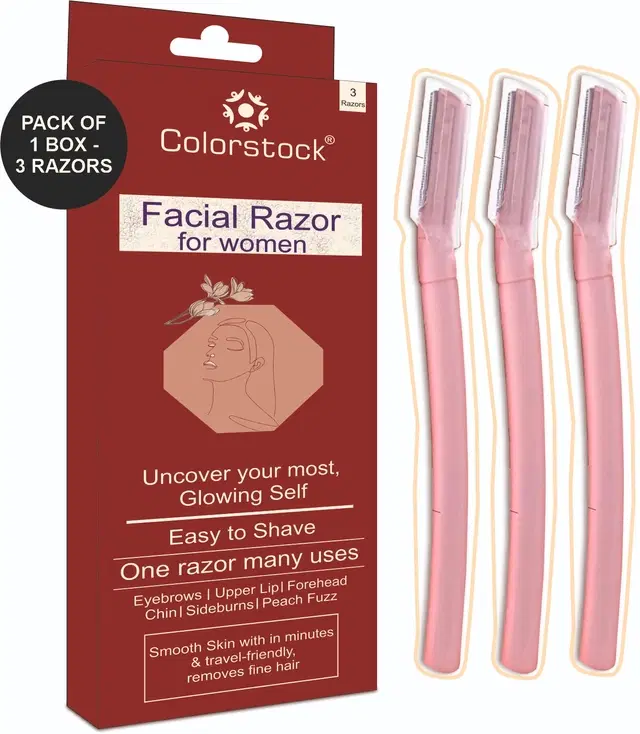 Plastic Face Razor for Women, Multicolor, Pack of 3