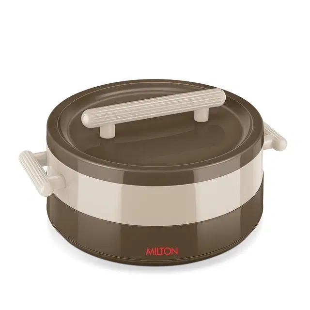 Milton Valenza 1000 Insulated Inner Stainless Steel Casserole For Roti, 750 ml | Hot Box For Kitchen | Keeps Food Hot & Fresh | BPA-Free, Durable & Easy To Carry | Hot Pot With Lid For Home, Brown