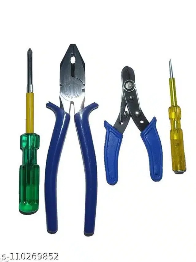 Hand Tool Kit, Set of 4, Blue & Green