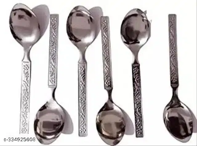 Stainless Steel Spoons, Silver, Pack of 12