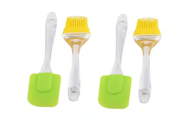 Spatula and Pastry Brush Set, Multicolor, Pack of 4