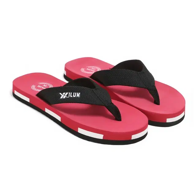 Solid Flip-flops for Men (Red, 6)