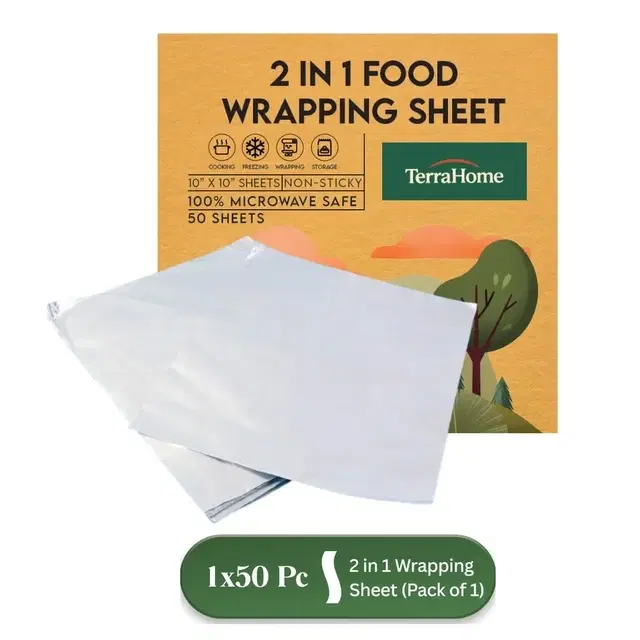 TerraHome 2 in 1 Butter Paper Aluminium Foil Sheets 50 Piece