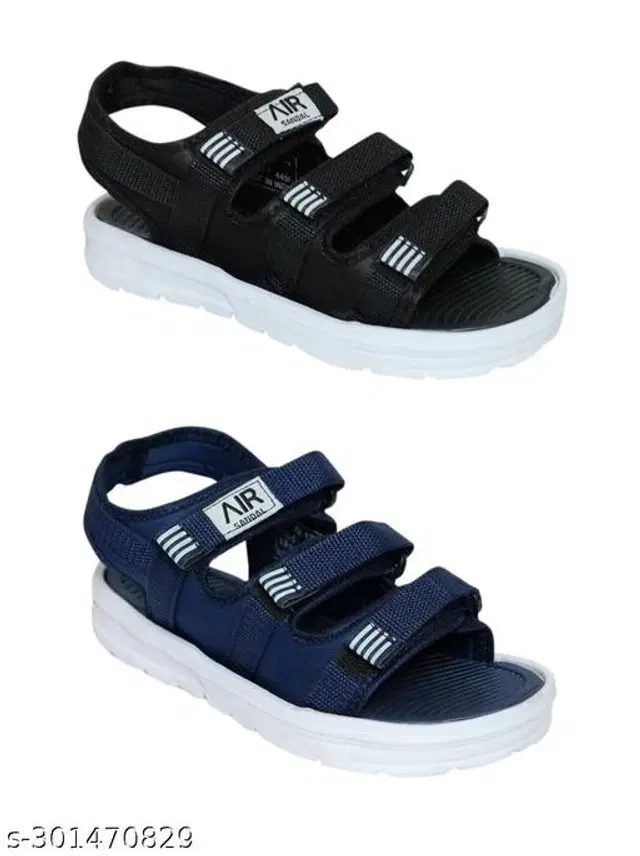 Floaters for Men, Pack of 2 (Black & Navy Blue, 10)