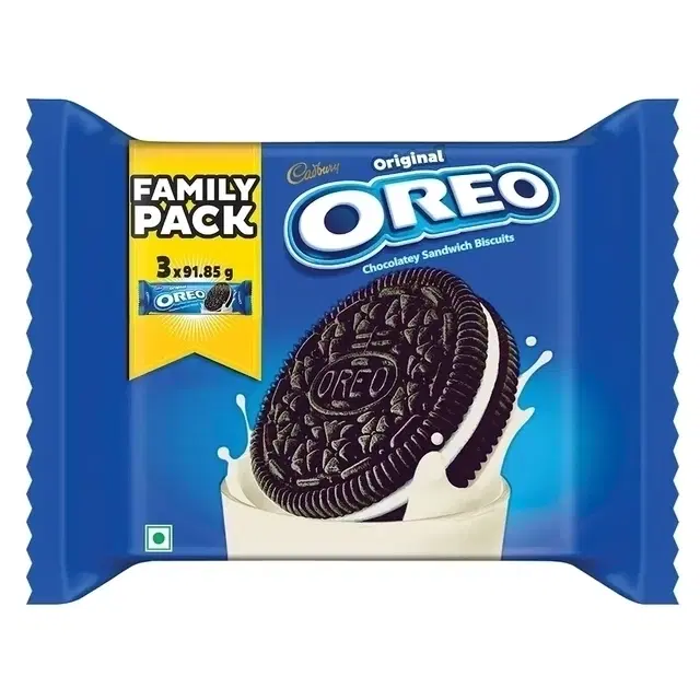 Cadbury Oreo Vanilla Flavour Creme Sandwich Biscuit Family Pack 275.55 g