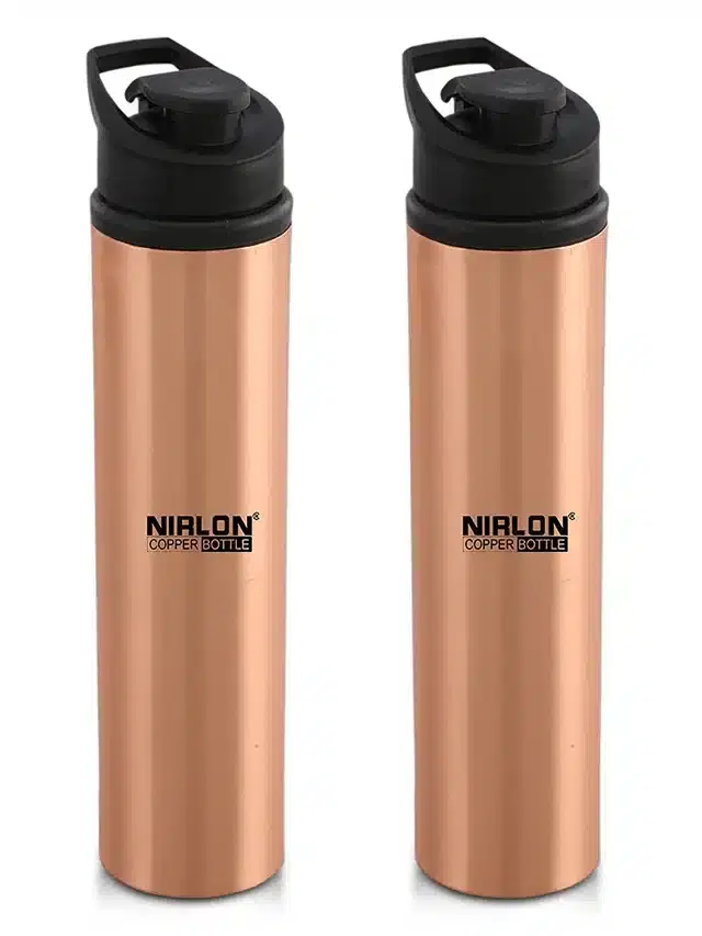 Copper Water Bottle, Pack of 2, 1000 ml