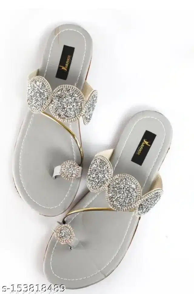 Flats for Women (Grey, 4)