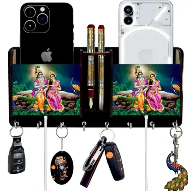 Wooden Key Holder, 9X5x2.5 Inches