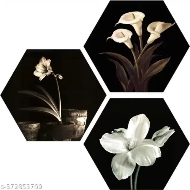 Wooden UV Coated Digital Painitings, Multicolor, 17x17 inches, Pack of 3