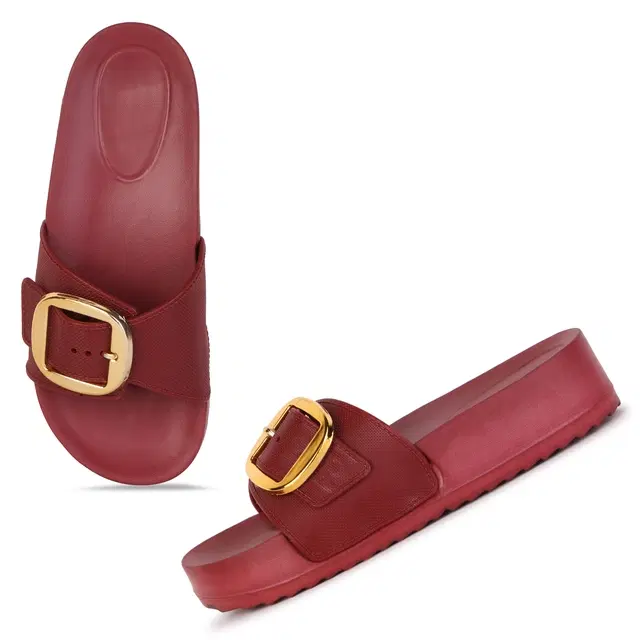 Sliders for Women (Maroon, 7)