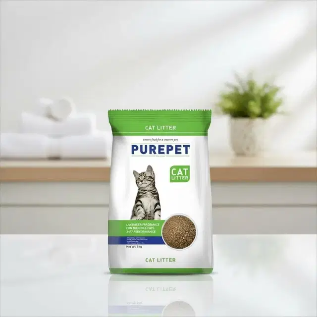 Purepet Clumping Lavender Fragrance Cat Litter, for Multiple Cats, 5kg