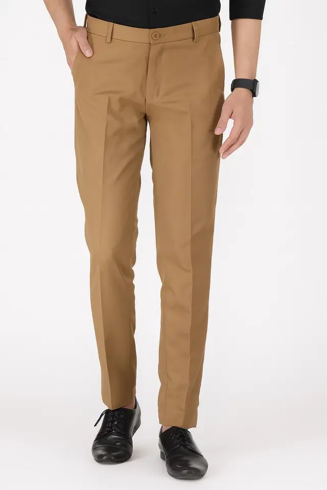 Slim fit Trousers for Men, Khakhi (38)