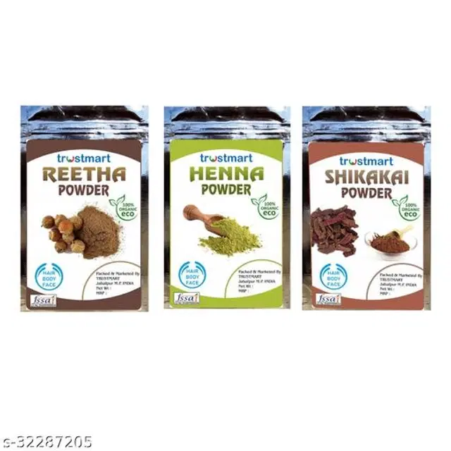 Trustmart Natural Henna, Reetha & Shikakai Hair Care Powder, 50 g, Pack of 3