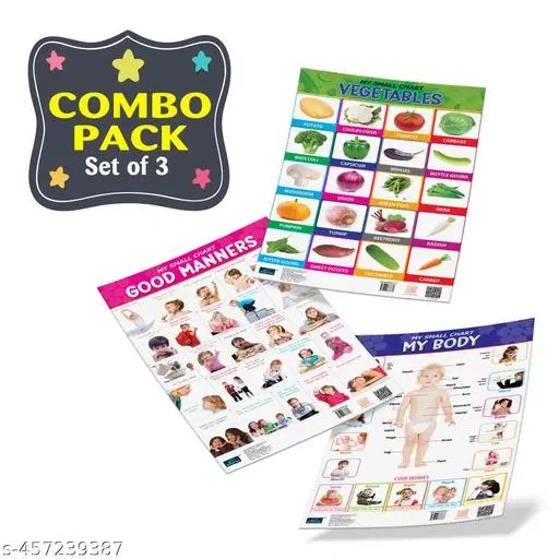 Bookford Publications My small chart My Body, Good Manners & Vegetables (Set of 3)