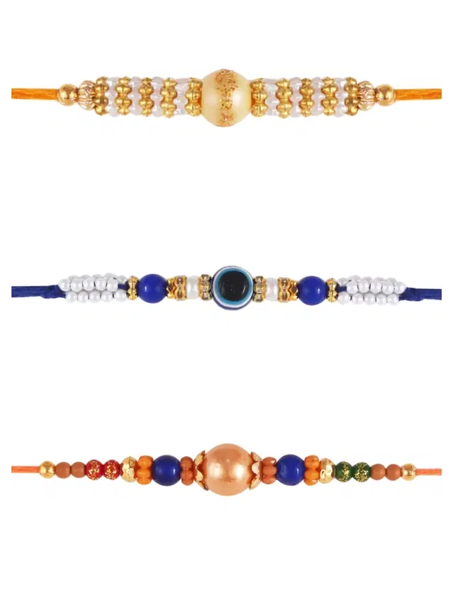 Designer Rakhi for Rakshabandhan, Multicolor, Pack of 3