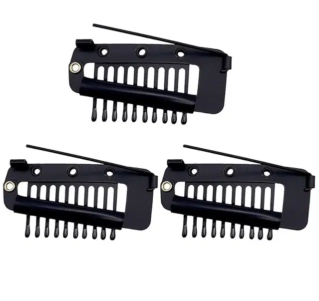 Metal Bridal Saree Pallu Chunni Setting Holding Safety Pins, Pack of 3 (Black)