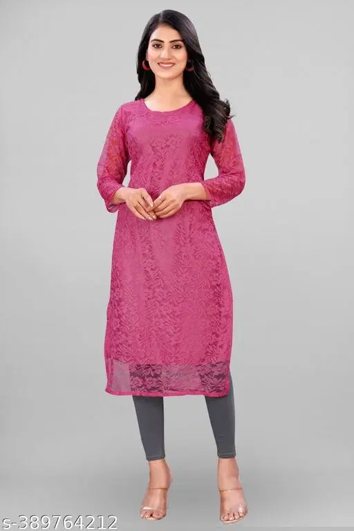 Net Kurti for Women,  Pink  (S)