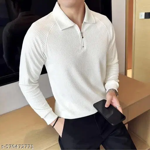 Cotton Blend T-shirt for Men, White (M)