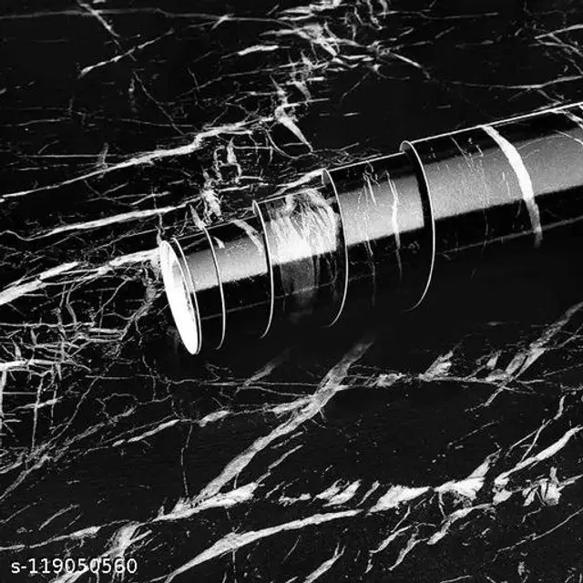 Bliss PVC Wallpaper for Home, Black, 60x200 cm