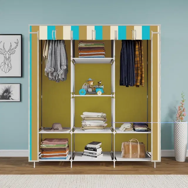 Plastic Printed Collapsible Wardrobe, Multicolor