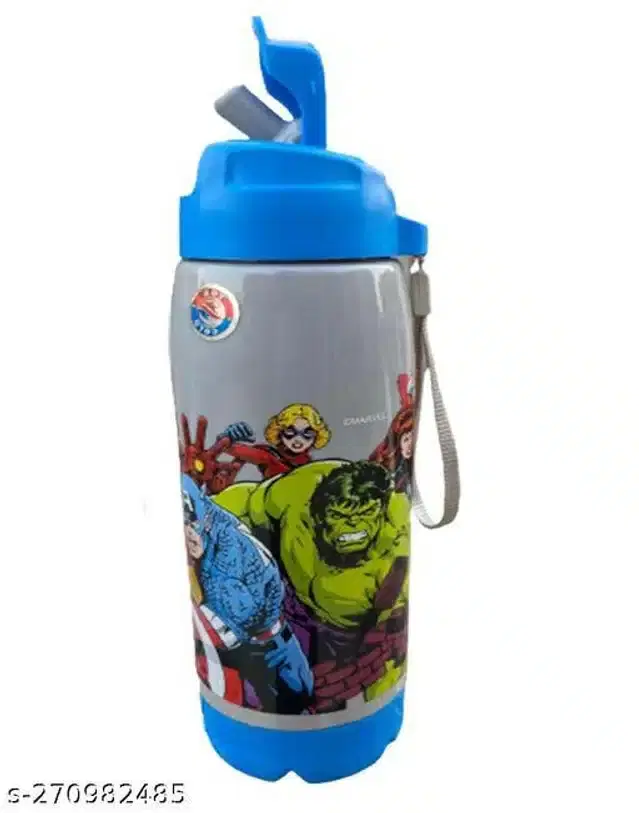 Water Bottle with Sipper for Kids, Multicolor, 550 ml
