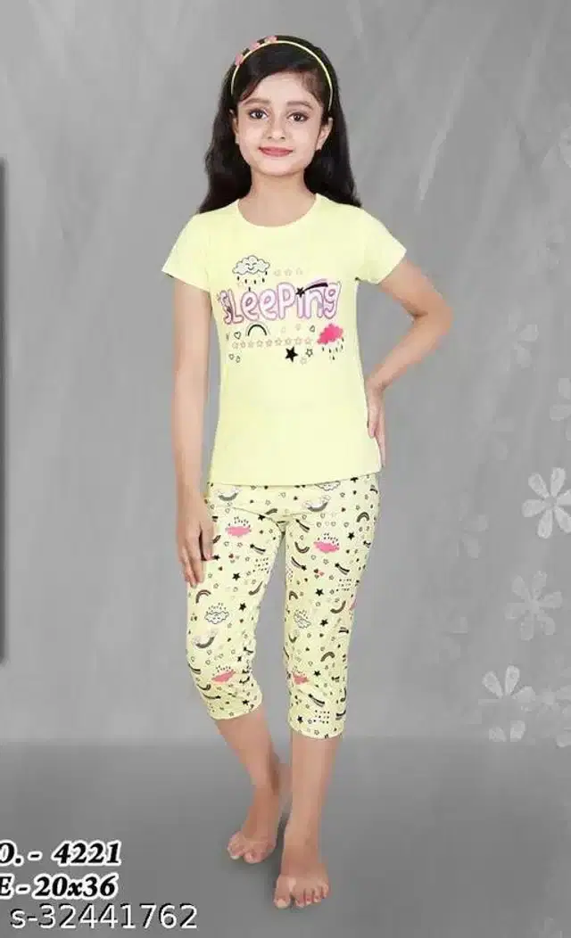 Nightsuit for Girls (Multicolor, 6-7 Years)