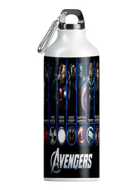 Printed Aluminium Cartoon Sipper Water Bottle for Kids, Multicolor, 600 ml, GT-424