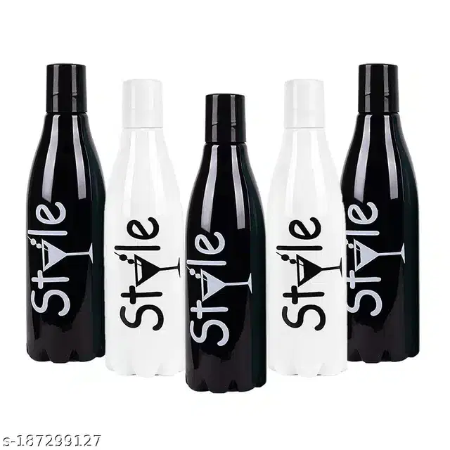 Plastic Water Bottles Set, Pack of 5, Multicolor, 1000 ml