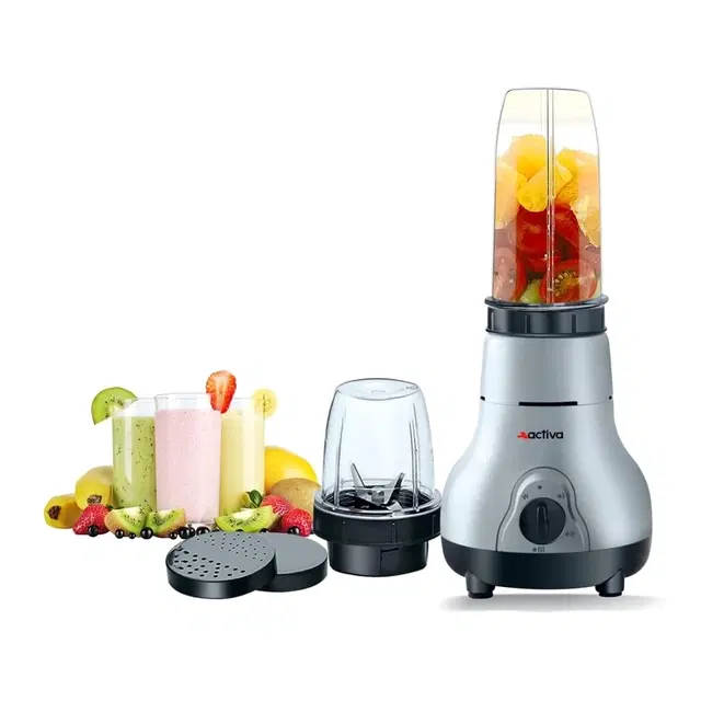 ACTIVA Nutri Juicer Mixer Grinder (2 Jars, Black & Gray, 500 W)
