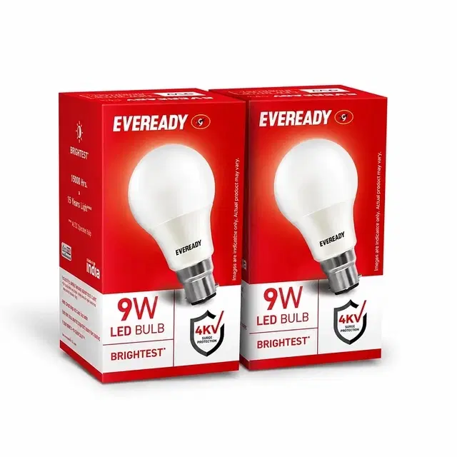 Eveready 9W  B22  Led Bulb (Cool White,Pack Of 2)