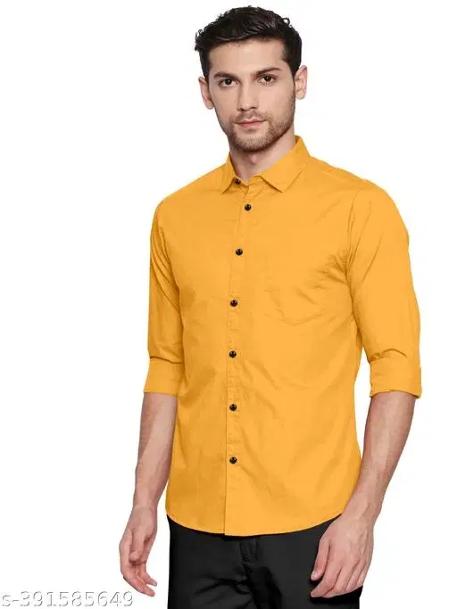 Spread Collar Kurta for Men (Yellow, S)