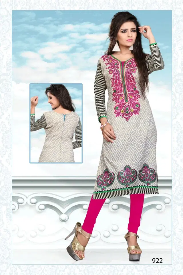 Cotton Printed Unstitched Kurti Fabric for Women (Multicolor, 2.25 m)