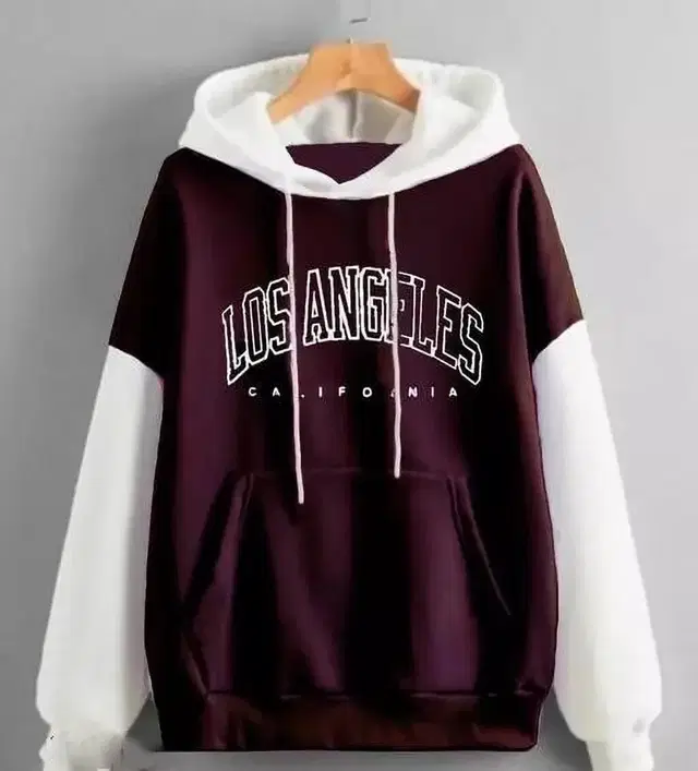 Fleece Hoodie for Women (Wine, M)