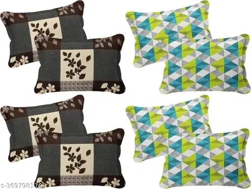 Cotton Pillow Covers, Multicolor, (17x27 inches), Pack of 8