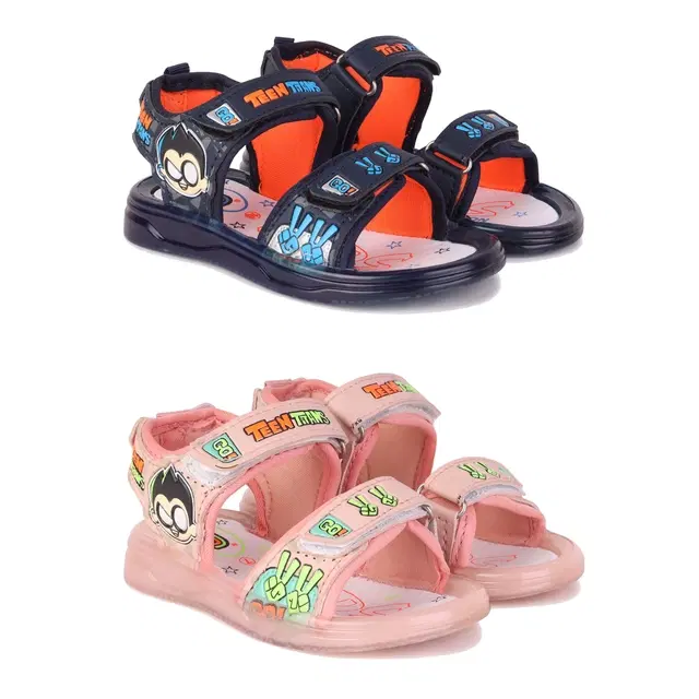 Sandals for Kids, Pack of 2 (Multicolor, 7 C)