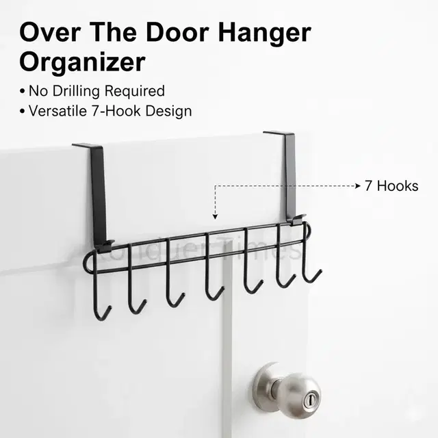KT Stainless Steel Hook Hanger Organizer, No Drilling Required