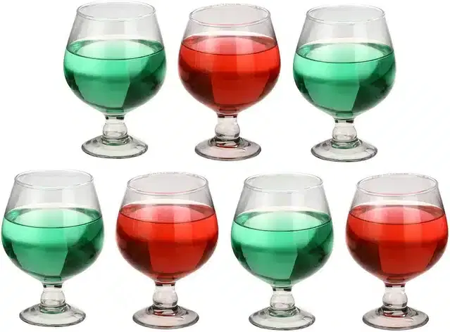 Liquor cum Cocktail Glasses, Transparent, 300 ml, Pack of 7